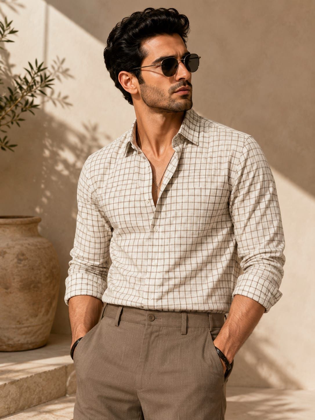 Dune Check Pure Linen Shirt