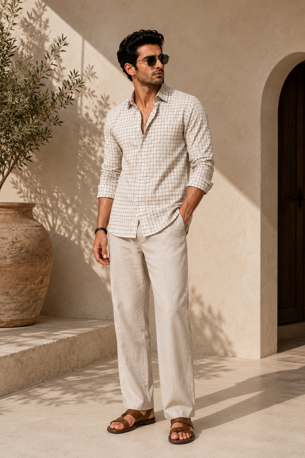 Dune Check Pure Linen Shirt