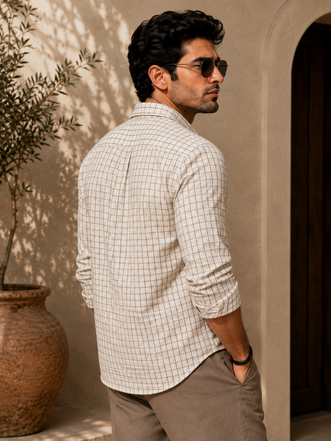 Dune Check Pure Linen Shirt