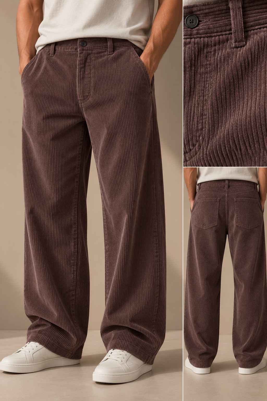Dusty Mocha Corduroy Pant -  Relaxed Fit