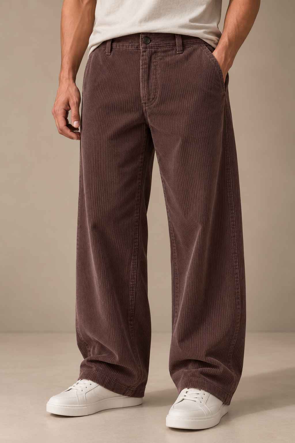 Dusty Mocha Corduroy Pant -  Relaxed Fit