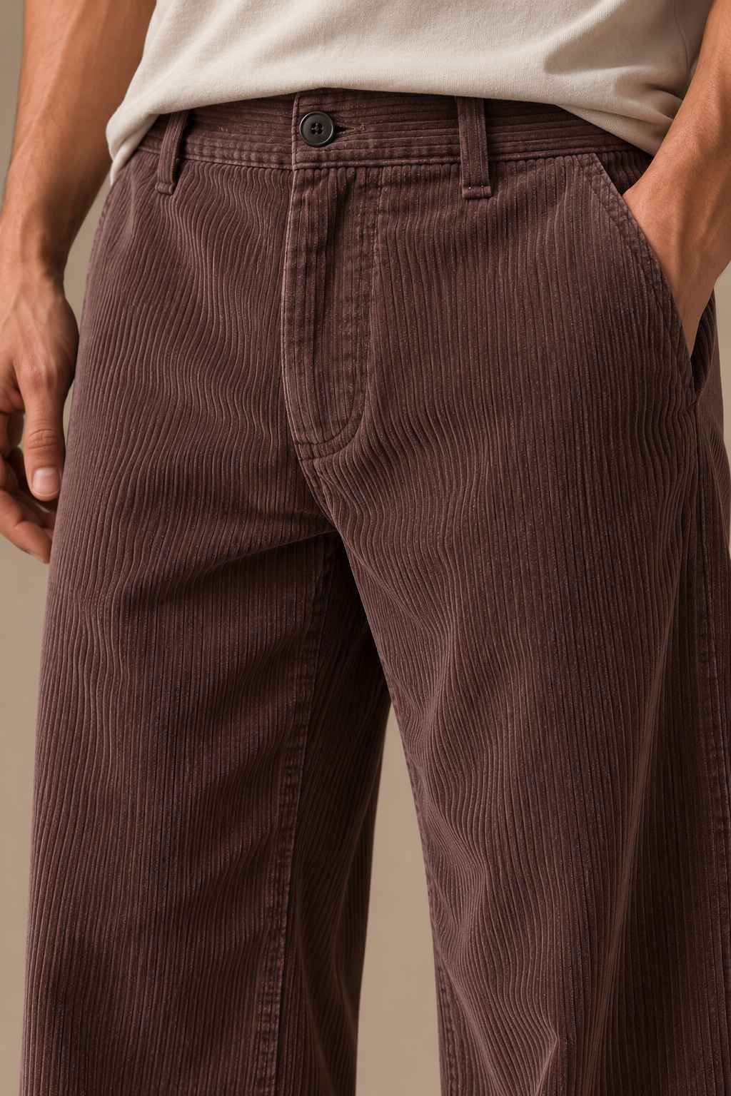 Dusty Mocha Corduroy Pant -  Relaxed Fit