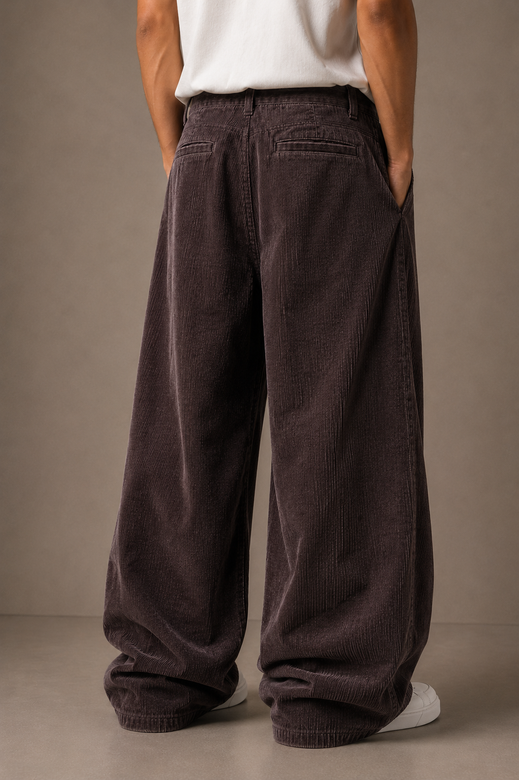 Dusty Mocha Corduroy Pant - Baggy Fit