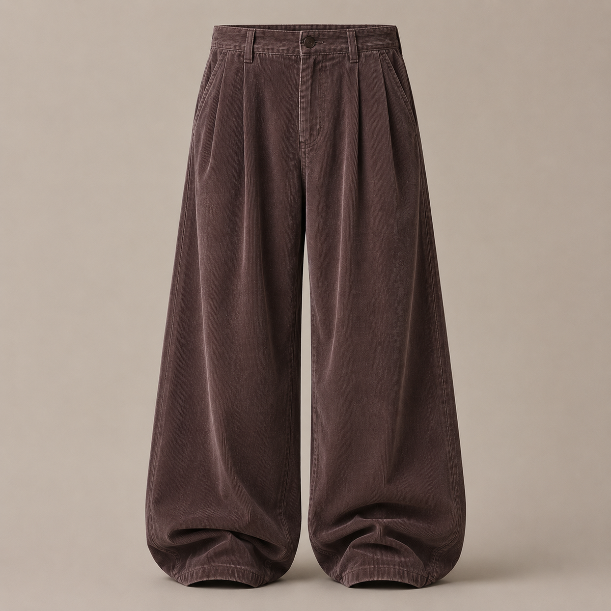 Dusty Mocha Corduroy Pant - Baggy Fit