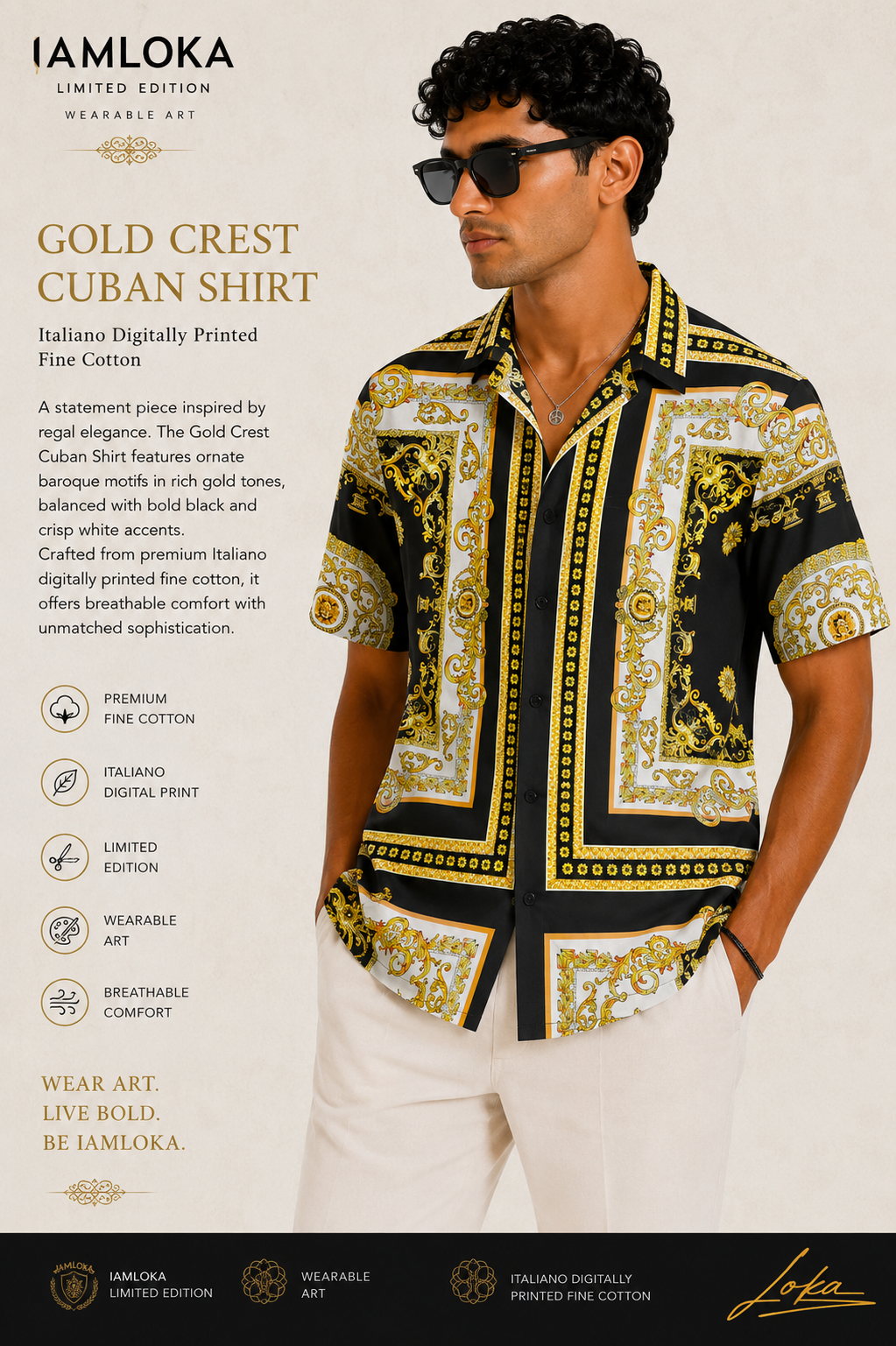 Gold Crest Cuban Shirt