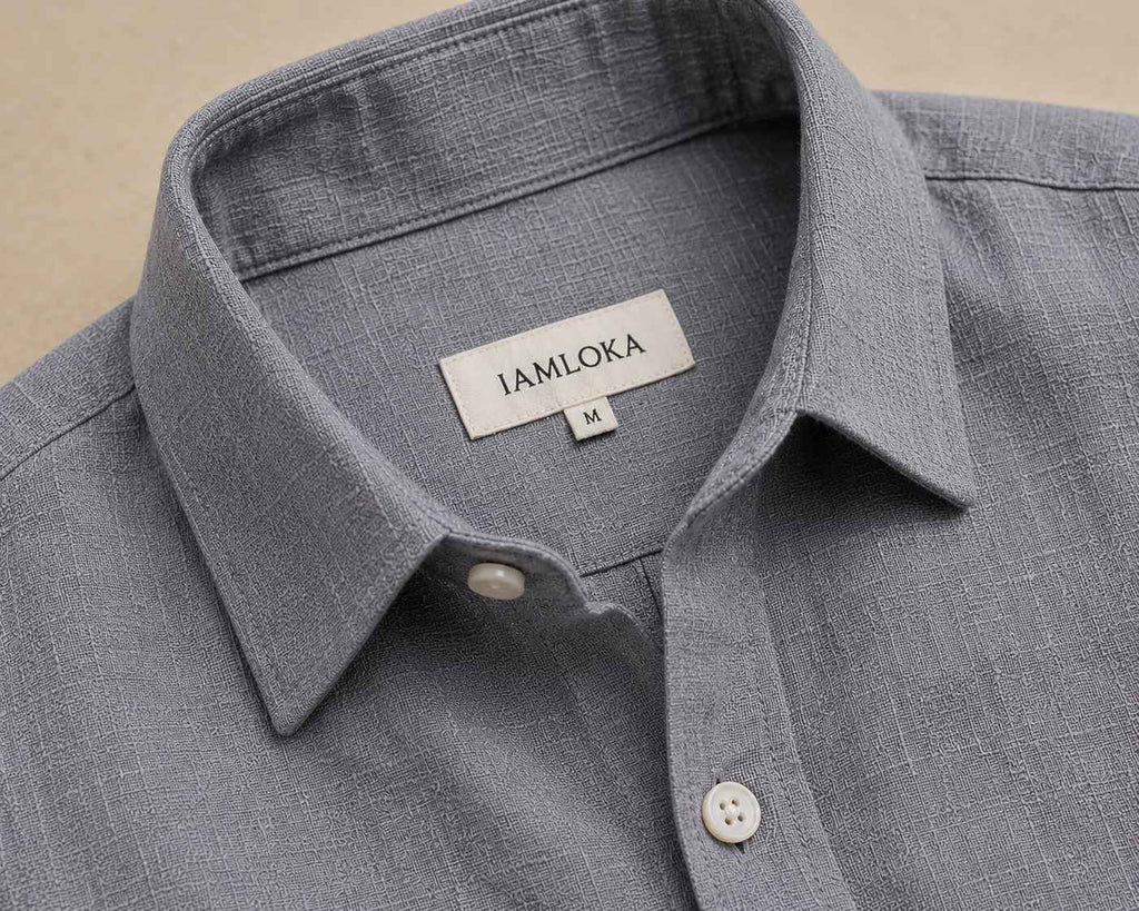 Grey Pure Linen Shirt - European 60 LEA