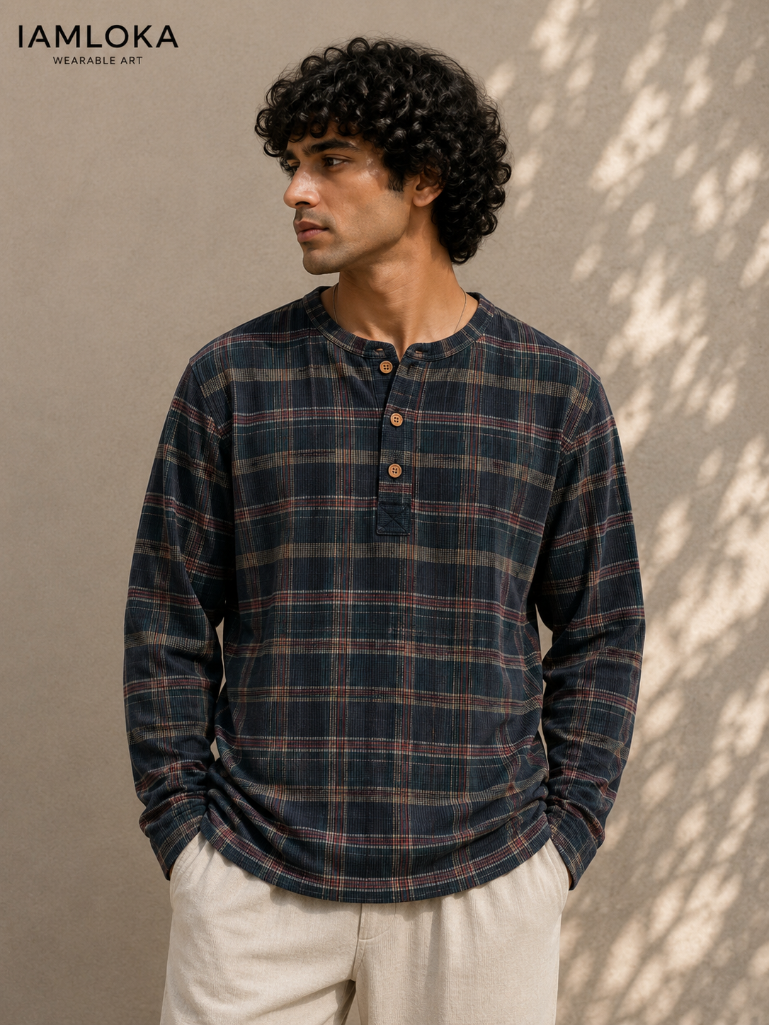 Nomad Check Henley T-Shirt - Limited Edition