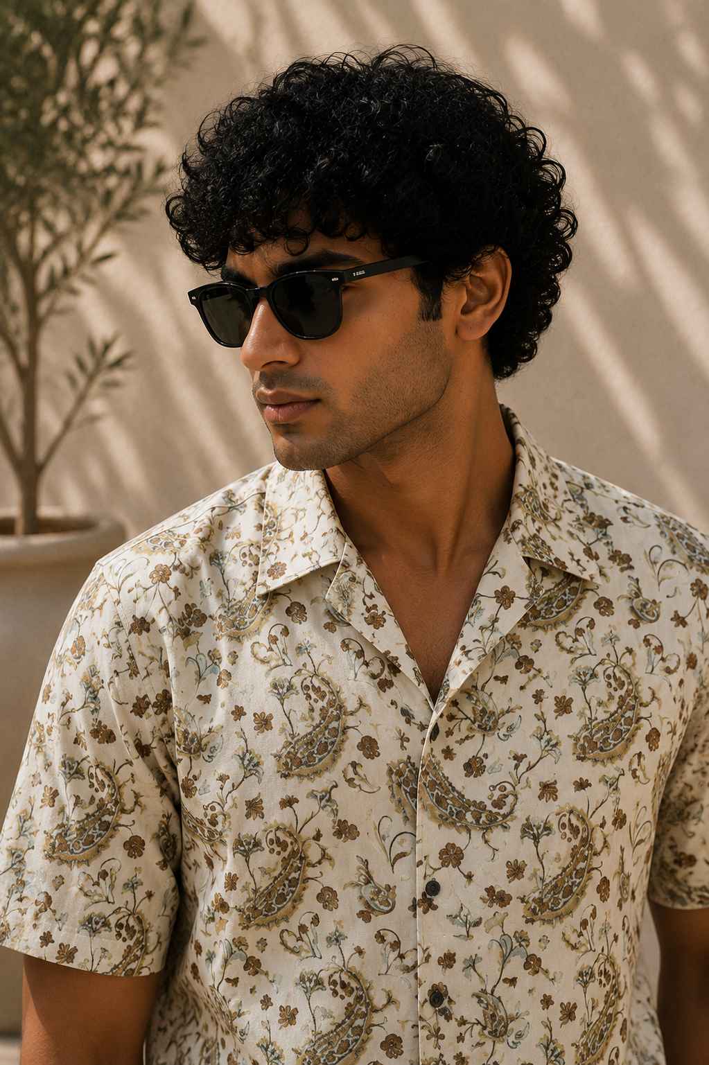 Ivory Paisley Cuban Shirt