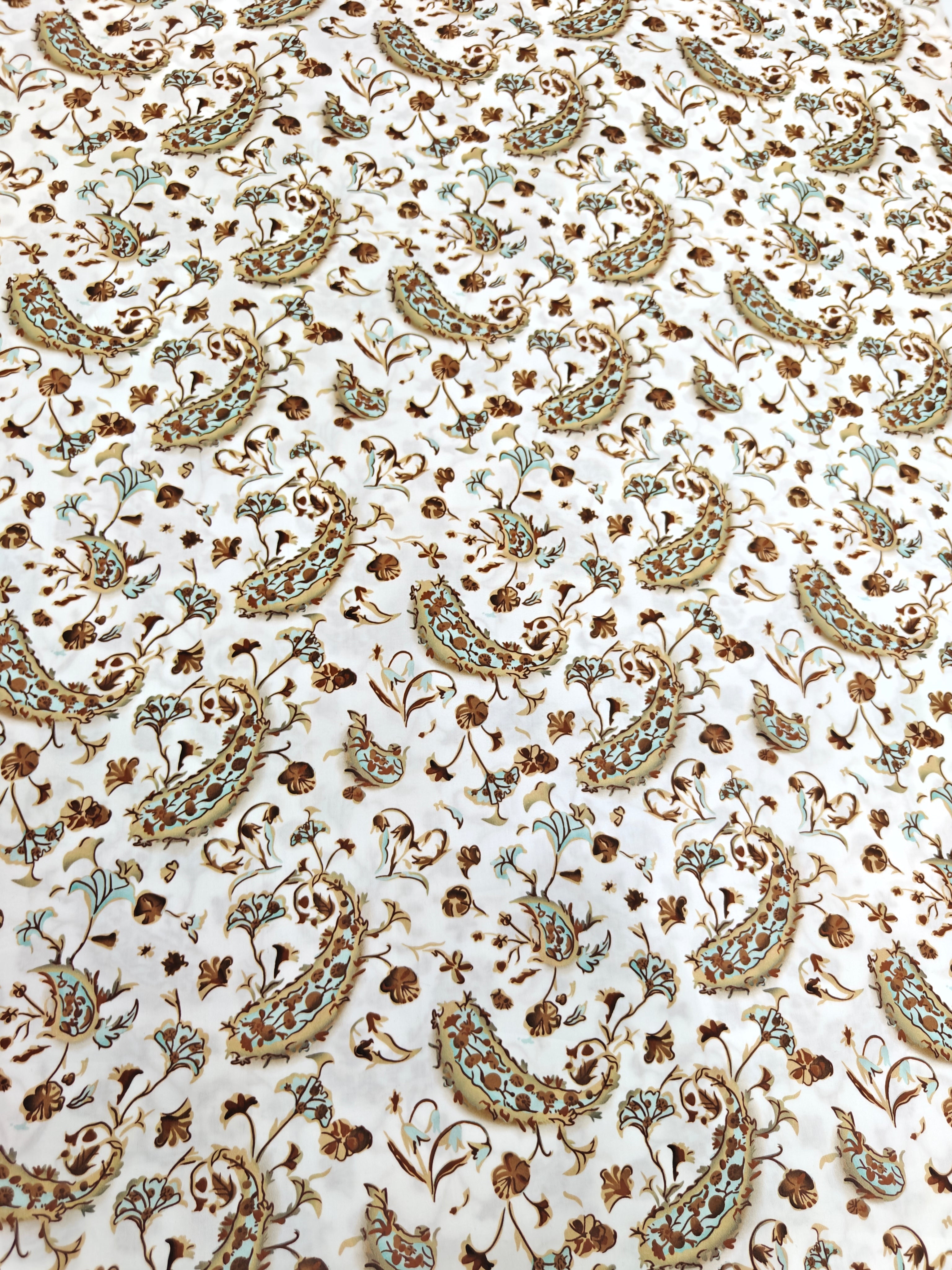 Ivory Paisley Cuban Shirt
