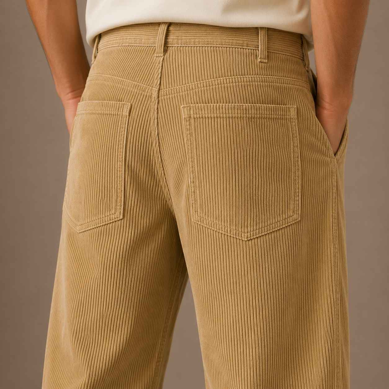 Khaki Corduroy Pant - Relaxed Fit