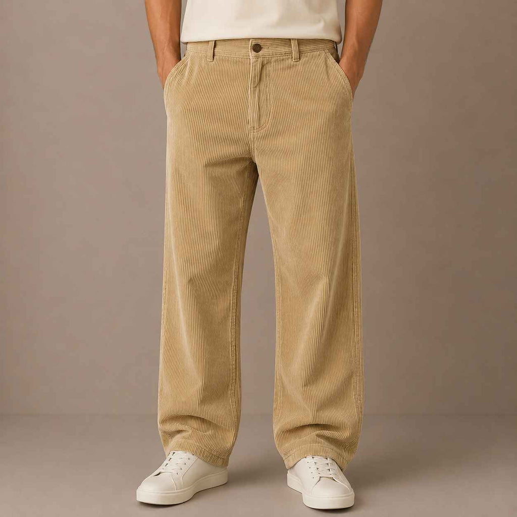 Khaki Corduroy Pant - Relaxed Fit