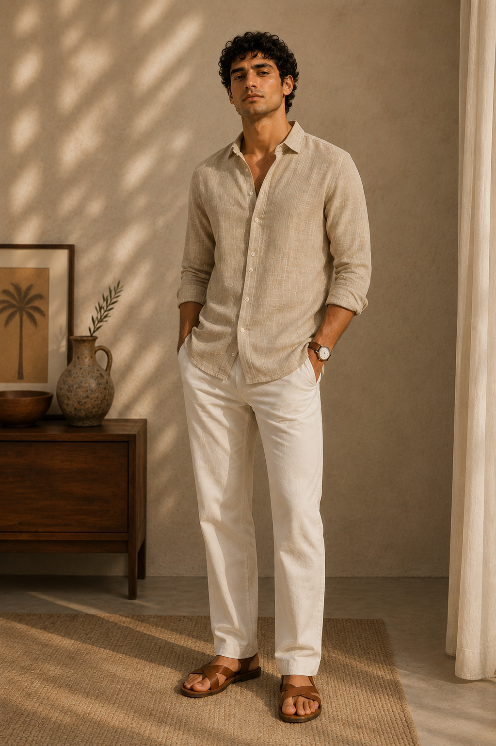 Beige Linen Shirt