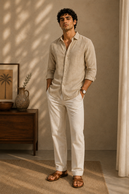 Beige Linen Shirt