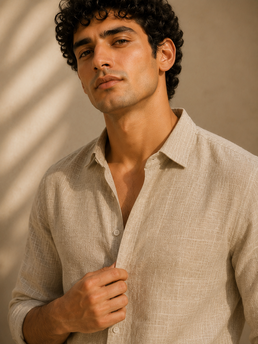Beige Linen Shirt