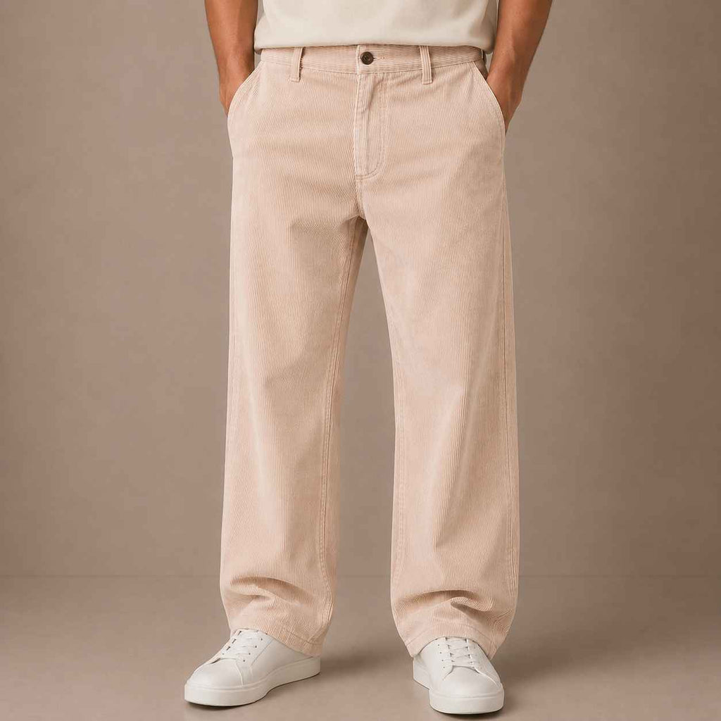 Light Peach Corduroy Pant - Relaxed Fit