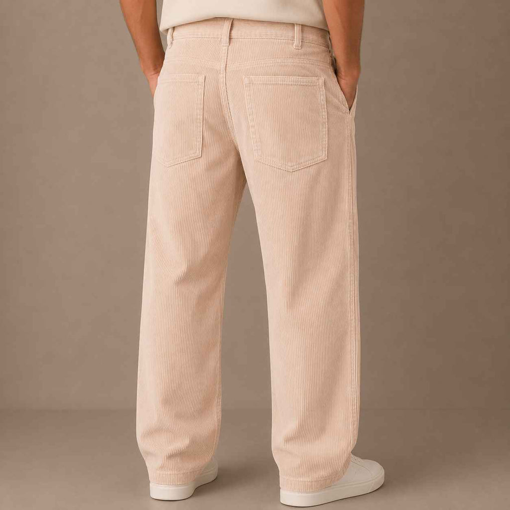 Light Peach Corduroy Pant - Relaxed Fit