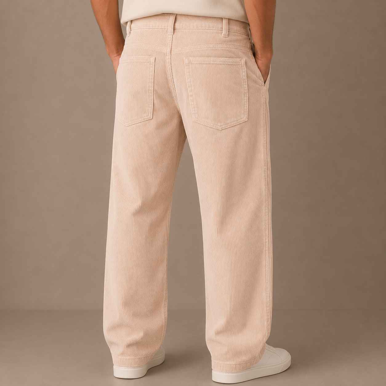 Light Peach Corduroy Pant - Relaxed Fit