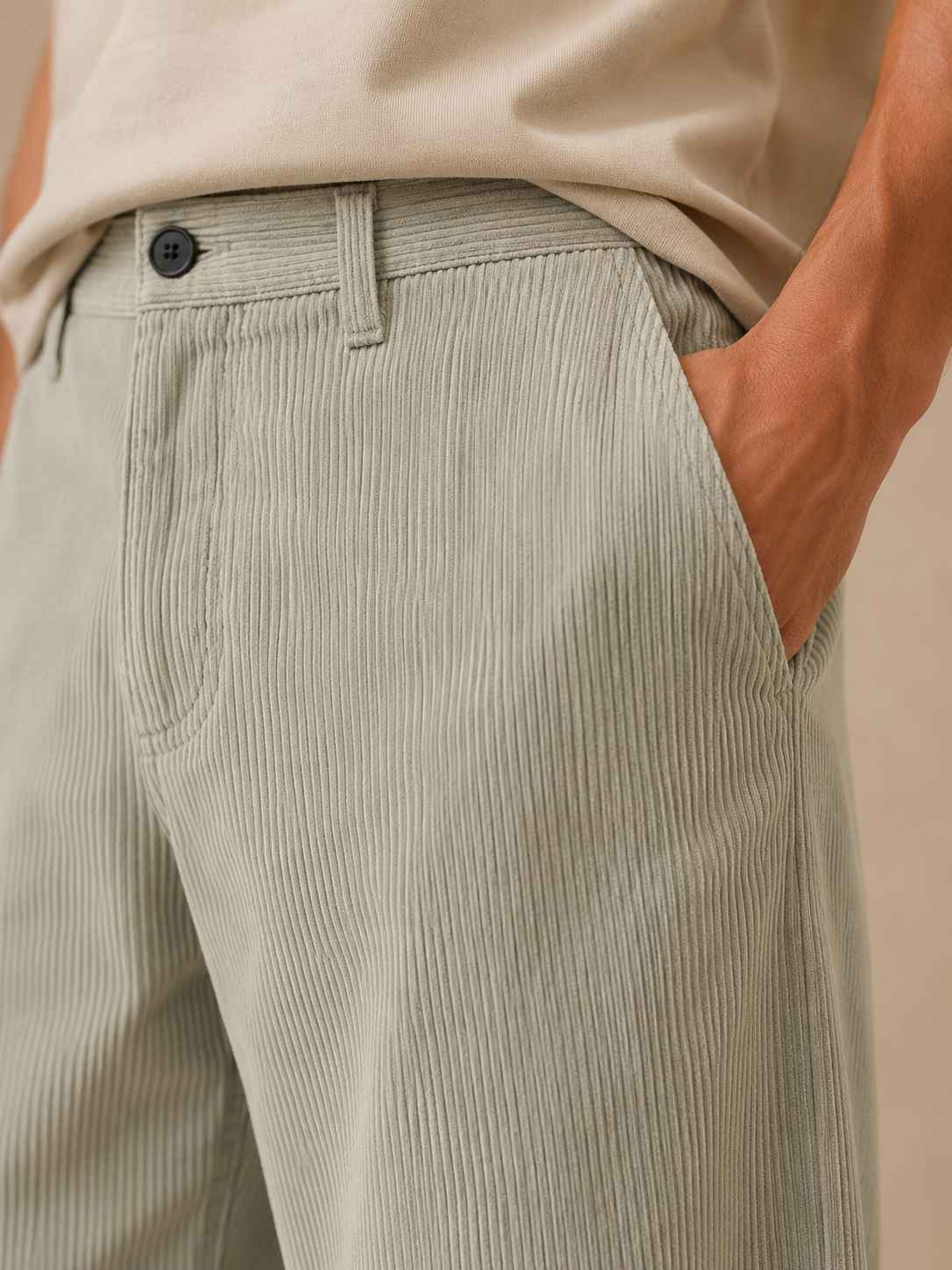 Misty Sage Corduroy Pant - Relaxed Fit