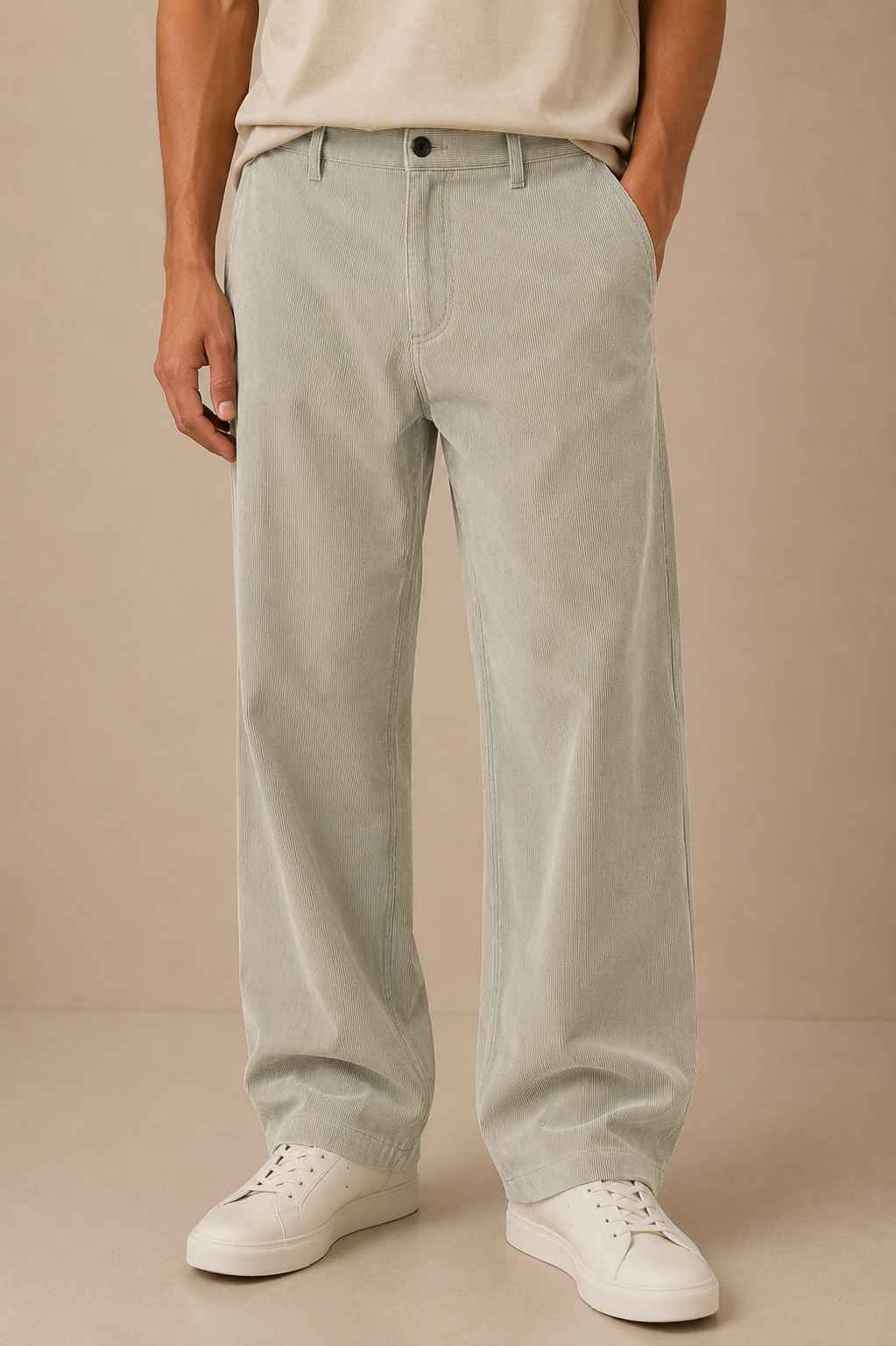 Misty Sage Corduroy Pant - Relaxed Fit