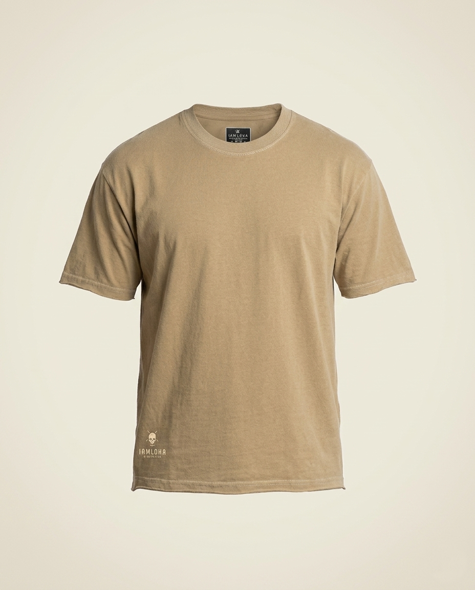 Beige t-shirt on a light beige background