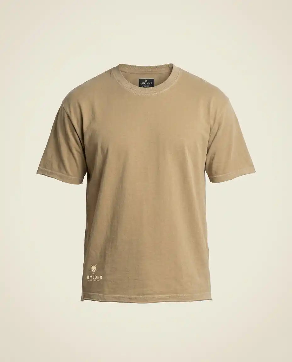 Beige t-shirt on a light beige background