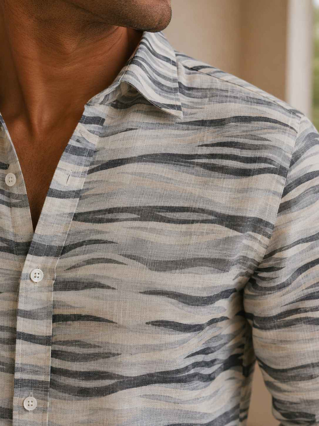 Marble Drift Linen Shirt