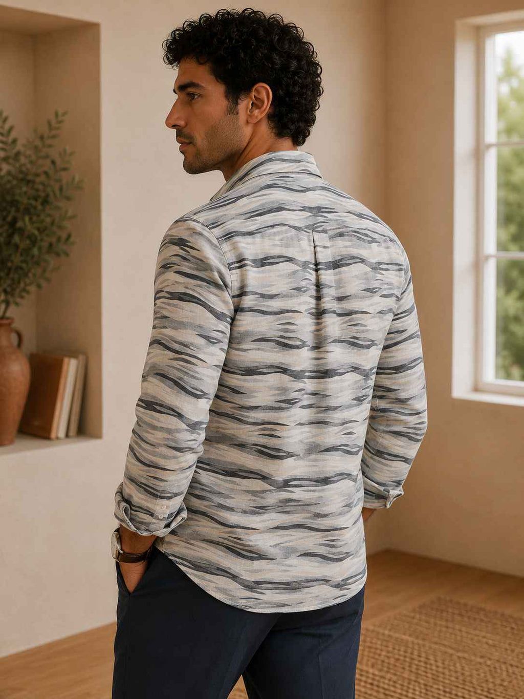 Marble Drift Linen Shirt