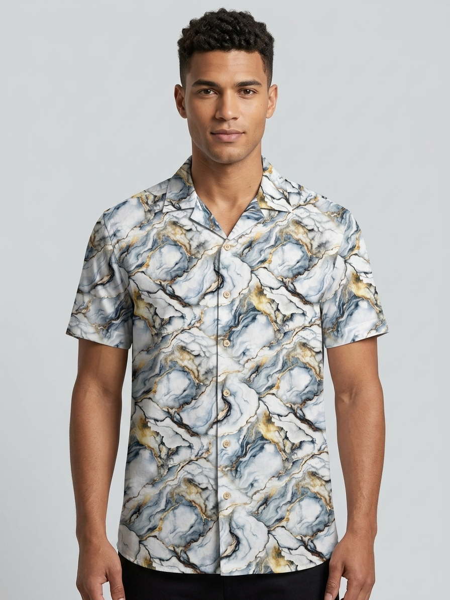 Marble Mist Cuban Shirt