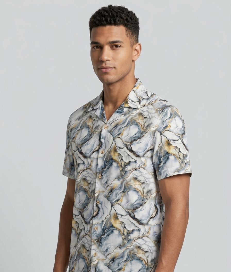Marble Mist Cuban Shirt