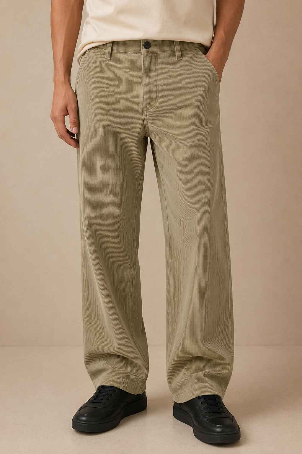Olive Sage Corduroy Pant - Relaxed Fit