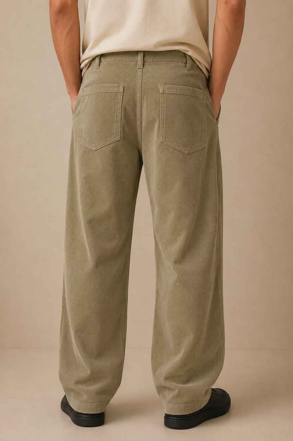 Olive Sage Corduroy Pant - Relaxed Fit