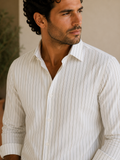 Multicolor Stripes White Premium Cotton Shirt