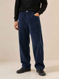 Navy Blue Corduroy Pant - Relaxed Fit