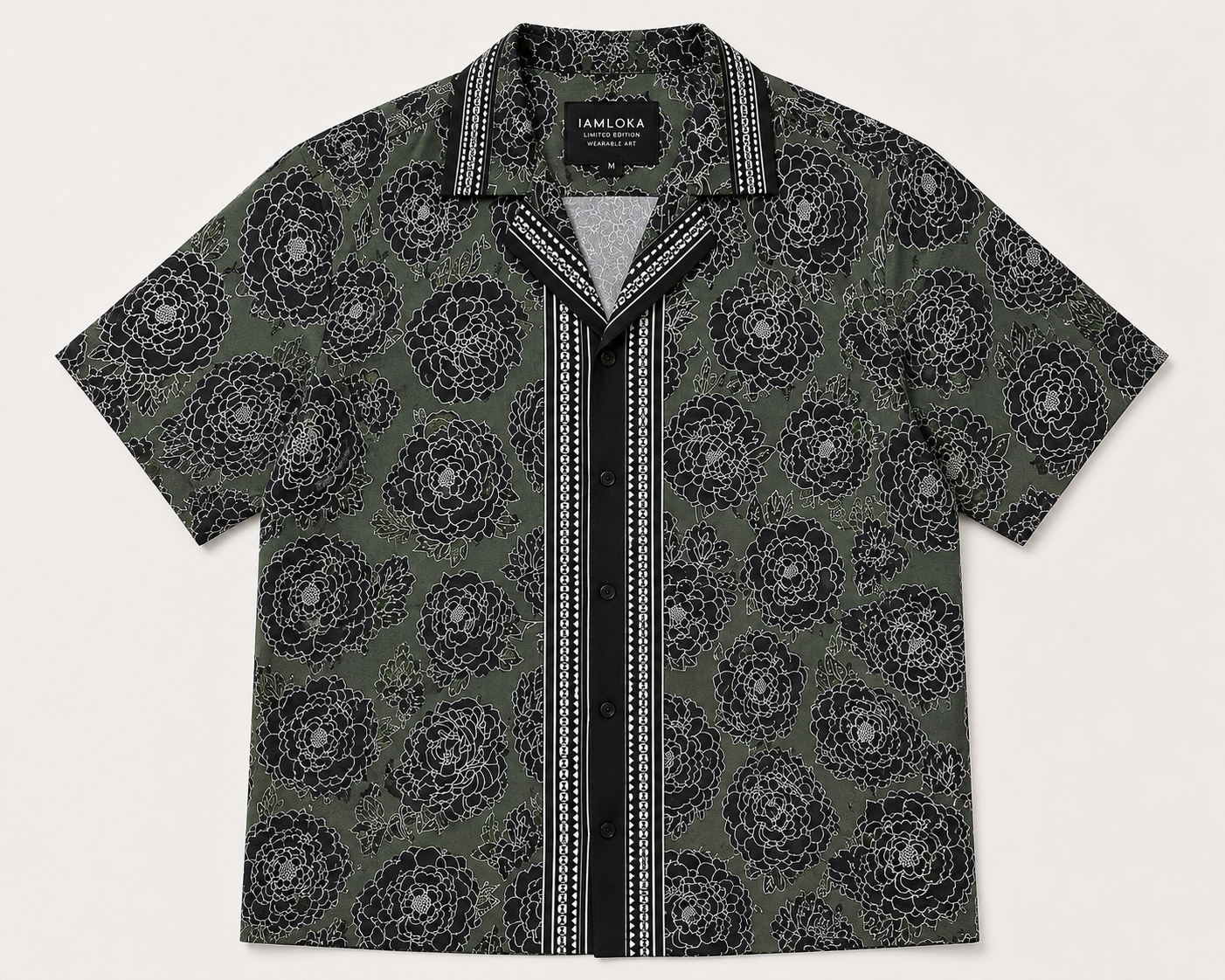 Olive Bloom Cuban Shirt