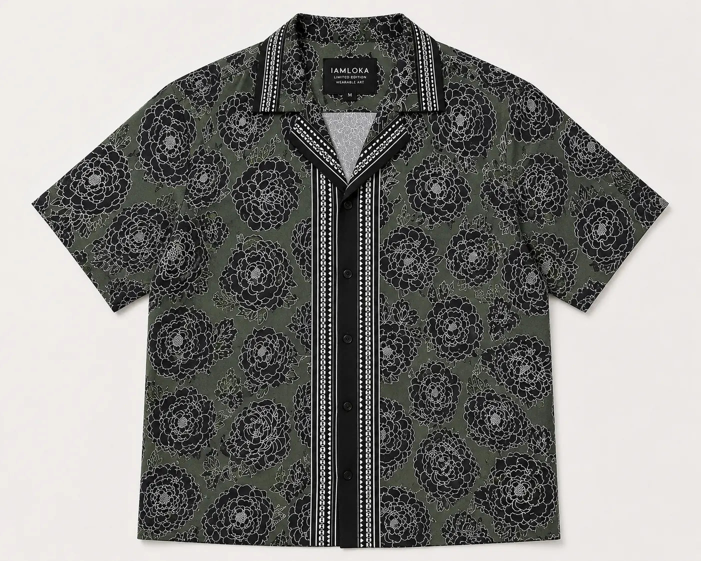 Olive Bloom Cuban Shirt