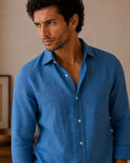 Peacock Blue Linen Shirt