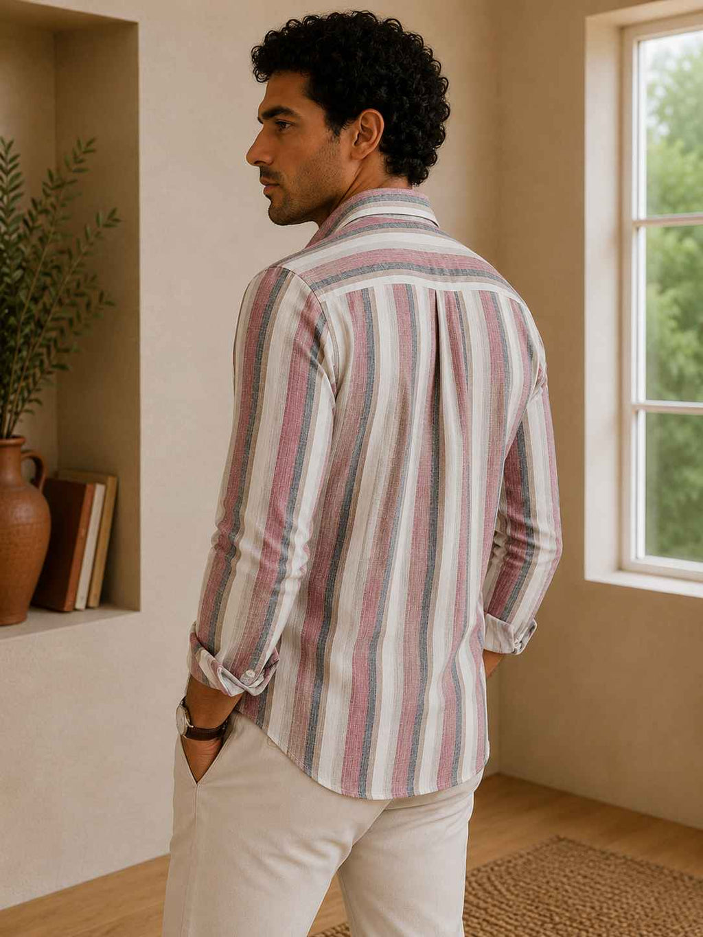 Rosewood Stripe Linen Shirt
