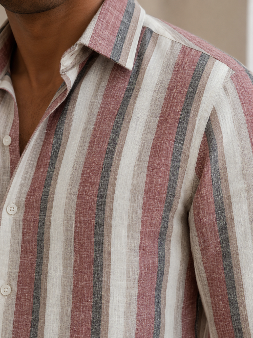 Rosewood Stripe Linen Shirt