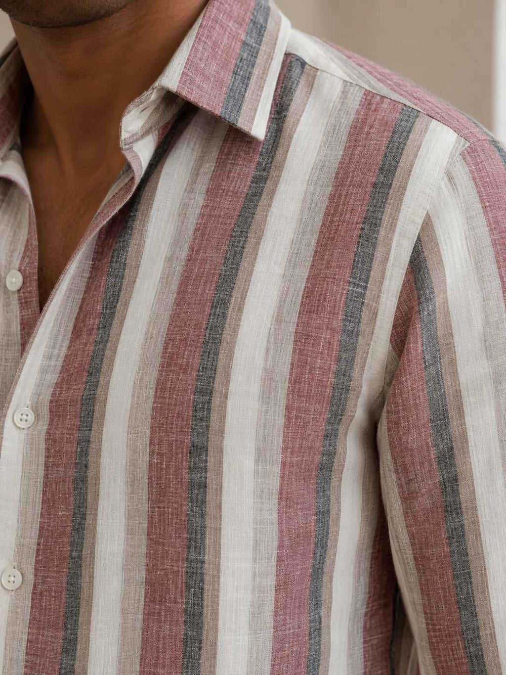 Rosewood Stripe Linen Shirt