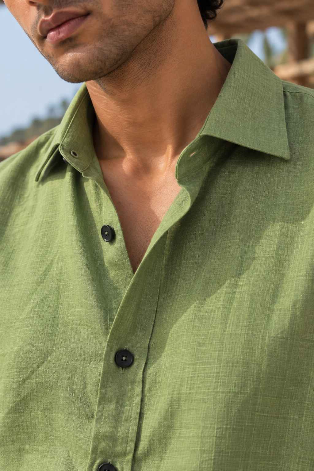 Sage Green Pure Linen Shirt - European 60 LEA