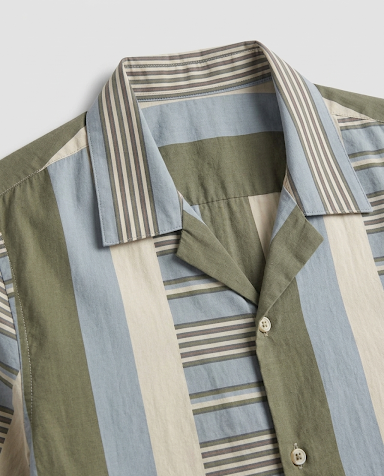 Sage Stripe Cuban Shirt