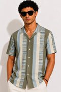 Sage Stripe Cuban Shirt