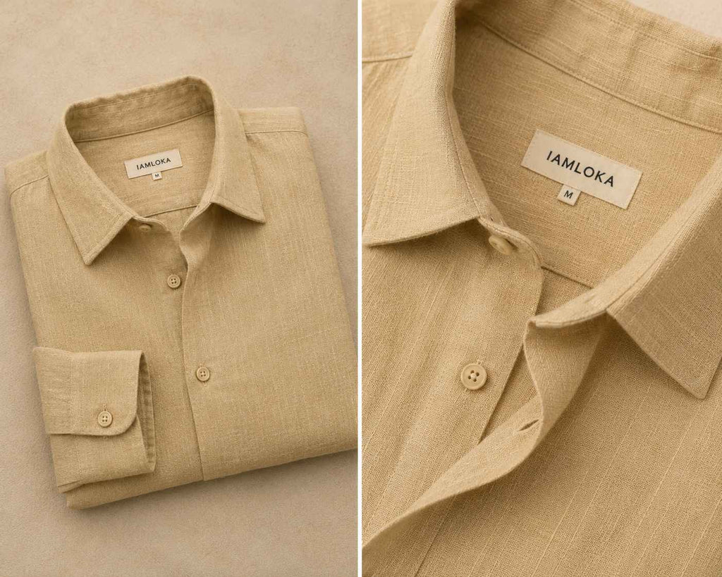 Camel Tan Pure Linen Shirt - European 60 LEA