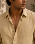 Camel Tan Pure Linen Shirt - European 60 LEA