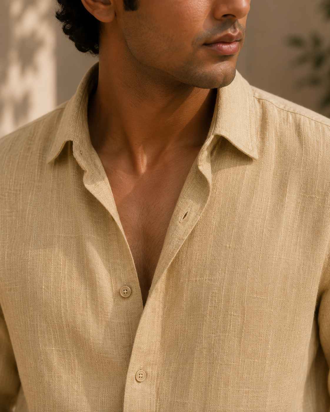 Camel Tan Pure Linen Shirt - European 60 LEA