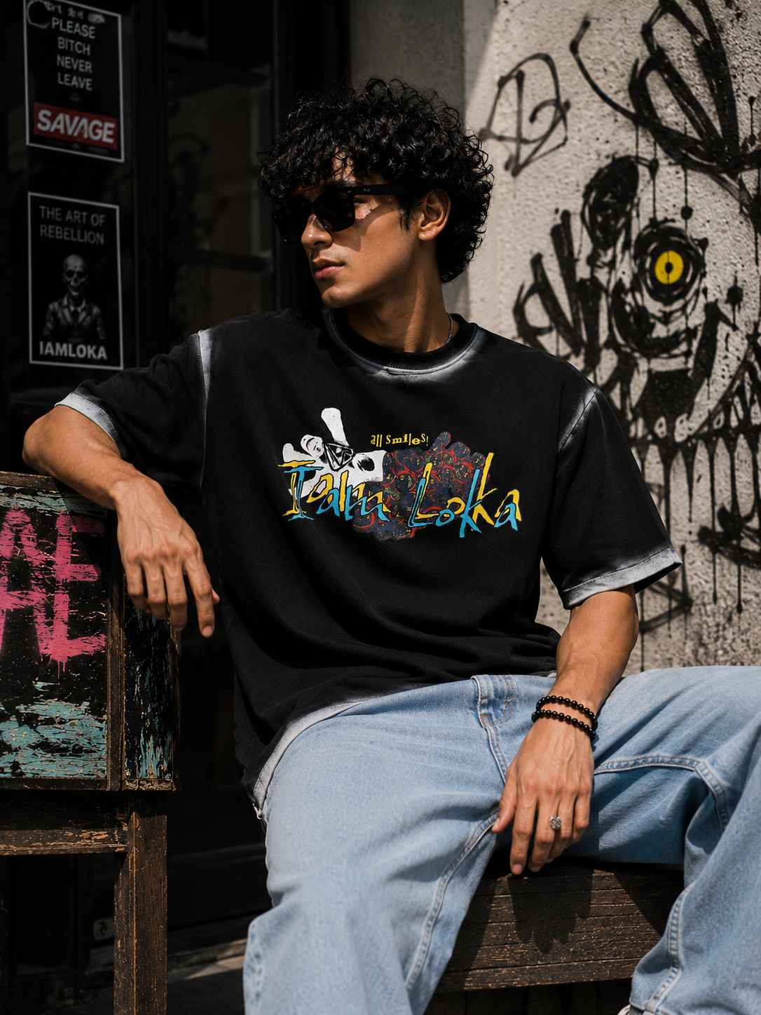 Loka Skull Bloom Oversized T-shirt