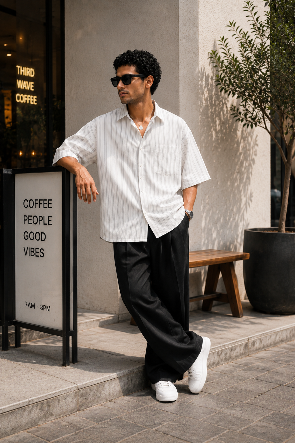 Trident Stripe Oversized Shirt