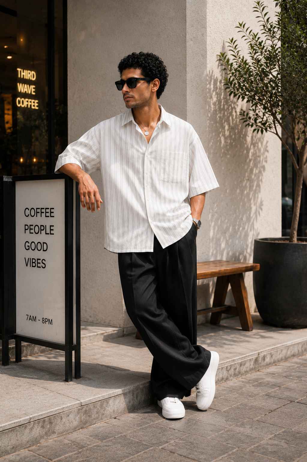 Trident Stripe Oversized Shirt
