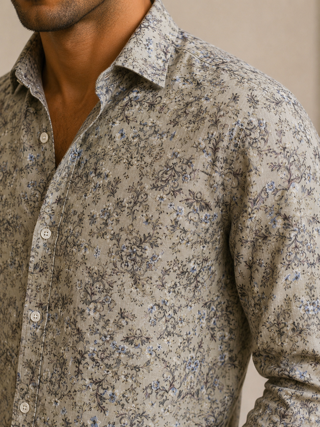 Vintage Bloom Linen Shirt