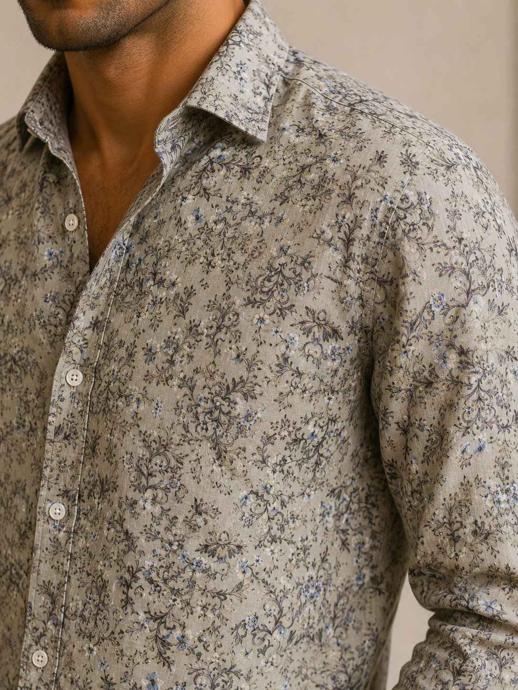 Vintage Bloom Linen Shirt